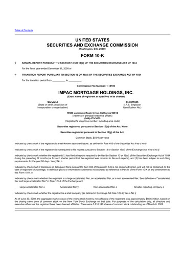 Vorschaubild Impac Mortgage Holdings 10-K Jahresbericht 