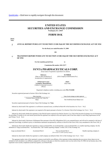 Vorschaubild Madrigal Pharmaceuticals
 10-K Jahresbericht 