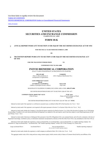 Thumbnail Inovio Pharmaceuticals 10-K Annual Report 