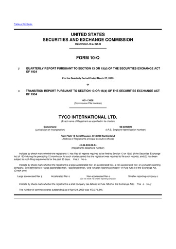 Thumbnail Johnson Controls
 10-Q Quarterly Report FY 