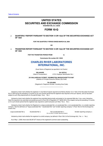 Vorschaubild Charles River Laboratories
 10-Q Quartalsbericht  