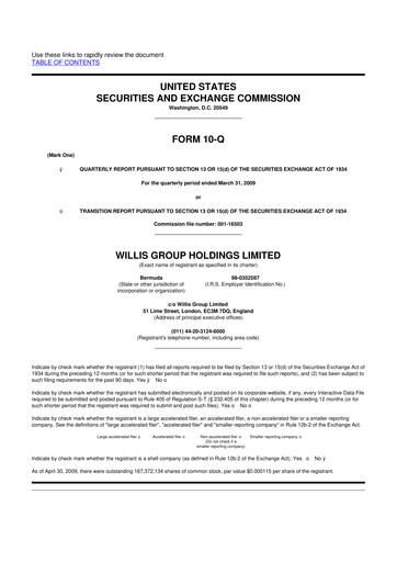 Thumbnail Willis Towers Watson  10-Q Quarterly Report FY 