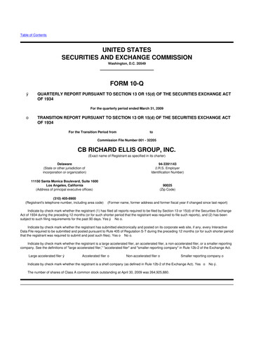 Thumbnail CBRE Group
 10-Q Quarterly Report FY 