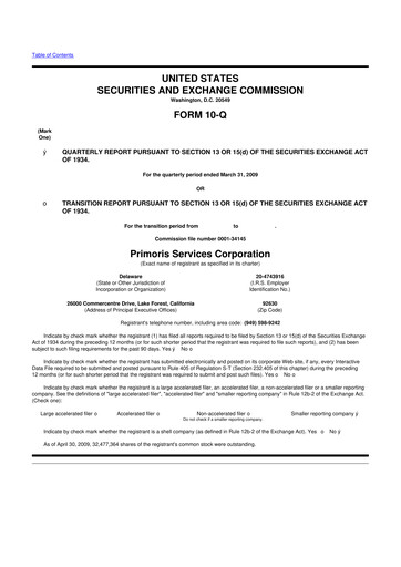 Thumbnail Primoris Services Corporation
 10-Q Quarterly Report FY 