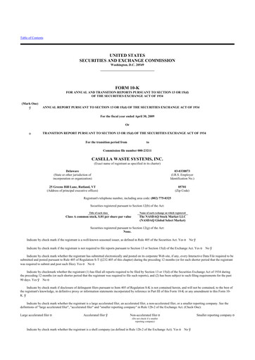 Thumbnail Casella Waste Systems
 10-K Annual Report 