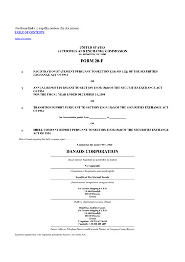 Thumbnail Danaos 20-F Annual Report 