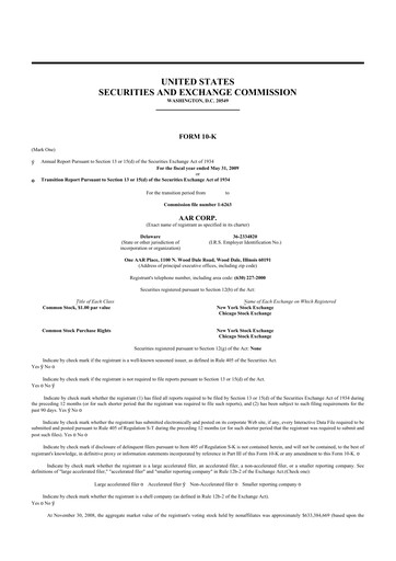 Thumbnail AAR 10-K Annual Report 