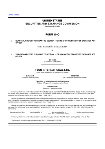 Thumbnail Johnson Controls
 10-Q Quarterly Report FY 