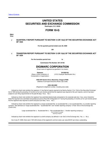 Thumbnail Digimarc
 10-Q Quarterly Report FY 