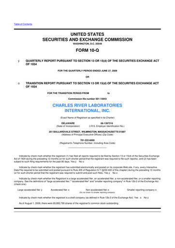 Vorschaubild Charles River Laboratories
 10-Q Quartalsbericht  