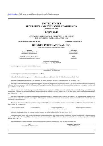 Thumbnail Brinker International
 10-K Annual Report 