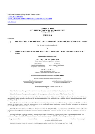 Thumbnail Accuray 10-K Annual Report 