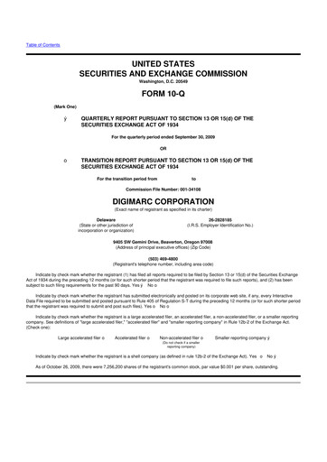 Thumbnail Digimarc
 10-Q Quarterly Report FY 