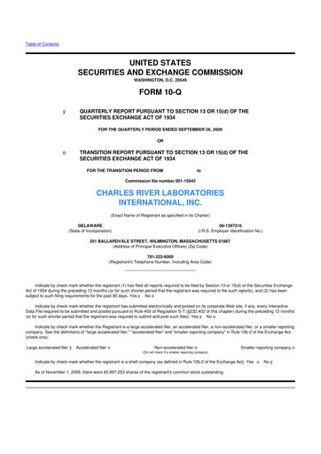 Vorschaubild Charles River Laboratories
 10-Q Quartalsbericht  
