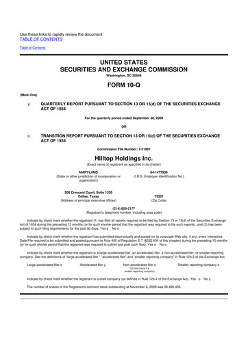 Thumbnail Hilltop Holdings 10-Q Quarterly Report FY 