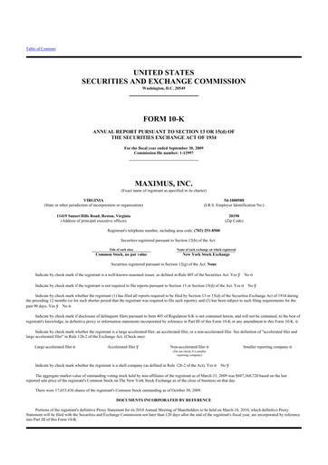 Thumbnail Maximus 10-K Annual Report 