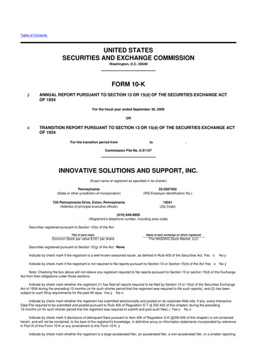 Miniature Innovative Solutions and Support 10-K Rapport annuel 