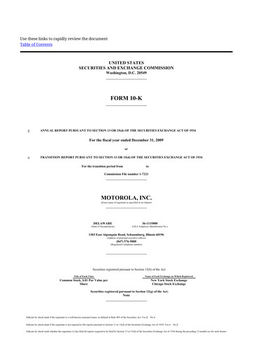 Thumbnail Motorola Solutions
 10-K Annual Report 