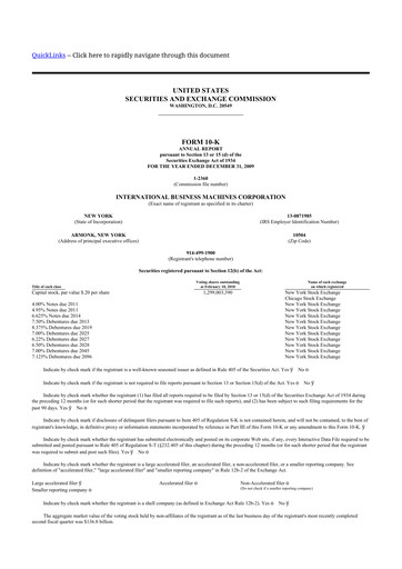 Thumbnail IBM 10-K Annual Report 