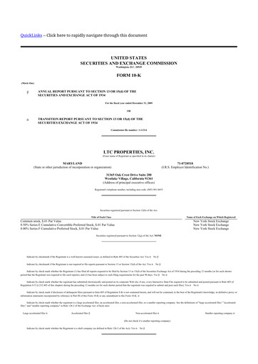 Thumbnail LTC Properties 10-K Annual Report 