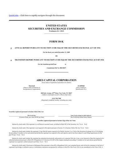 Thumbnail Ares Capital
 10-K Annual Report 