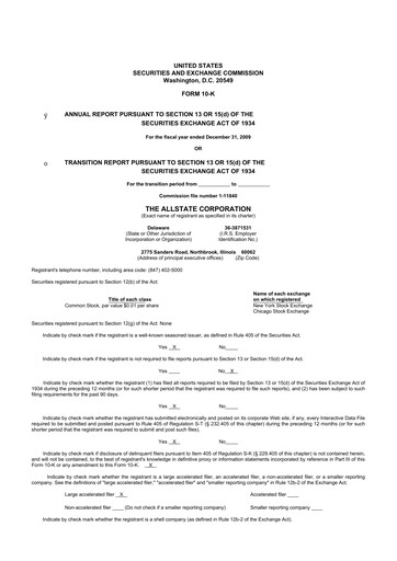 Thumbnail Allstate 10-K Annual Report 