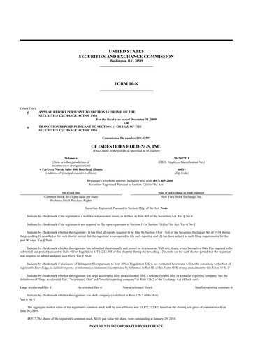 Thumbnail CF Industries
 10-K Annual Report 