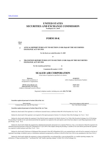 Thumbnail Sealed Air
 10-K Annual Report 