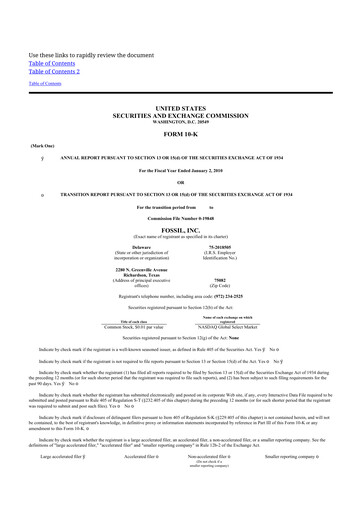 Thumbnail Fossil Group 10-K Annual Report 