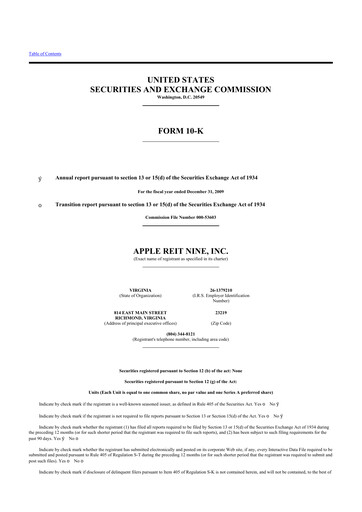 Thumbnail Apple Hospitality REIT
 10-K Annual Report 