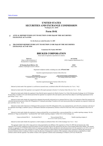 Thumbnail Bruker 10-K Annual Report 