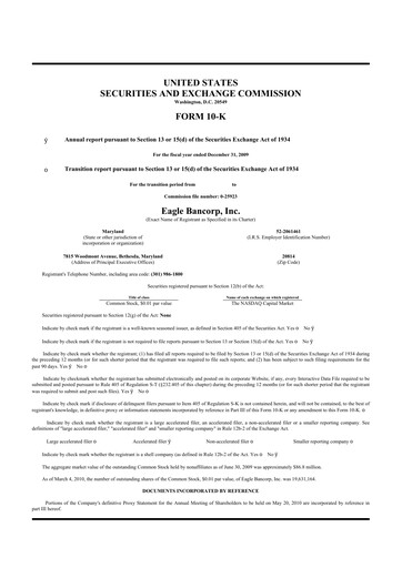 Thumbnail Eagle Bancorp 10-K Annual Report 