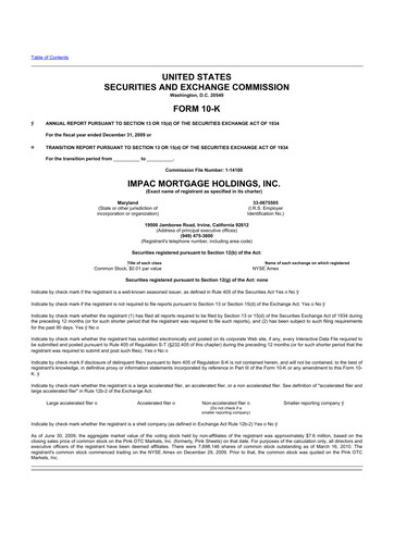 Vorschaubild Impac Mortgage Holdings 10-K Jahresbericht 