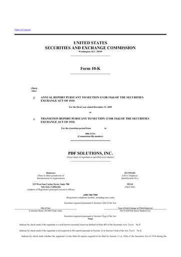 Miniature PDF Solutions 10-K Rapport annuel 