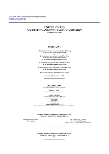 Thumbnail Celestica 20-F Annual Report 