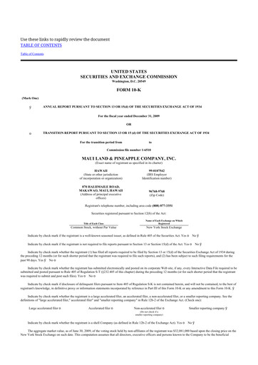 Thumbnail Maui Land & Pineapple Company 10-K Annual Report 