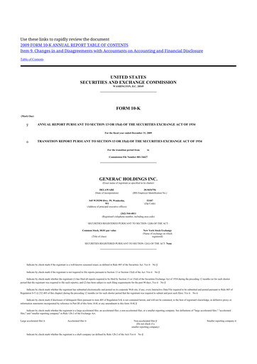 Thumbnail Generac 10-K Annual Report 