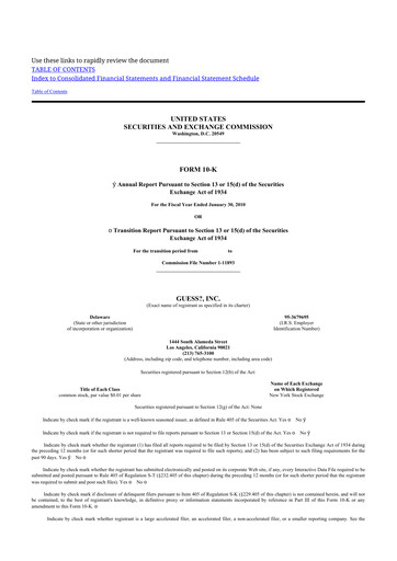 Thumbnail Guess 10-K Annual Report 