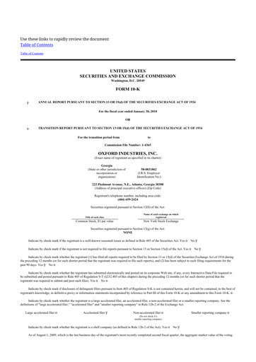 Thumbnail Oxford Industries
 10-K Annual Report 