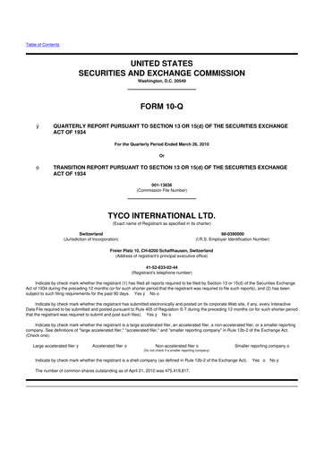 Thumbnail Johnson Controls
 10-Q Quarterly Report FY2010 