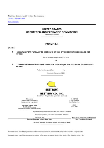 Thumbnail Best Buy 10-K Annual Report 2010