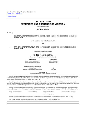 Thumbnail Hilltop Holdings 10-Q Quarterly Report FY 