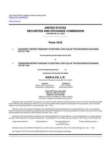 Thumbnail KKR & Co. 10-Q Quarterly Report FY 