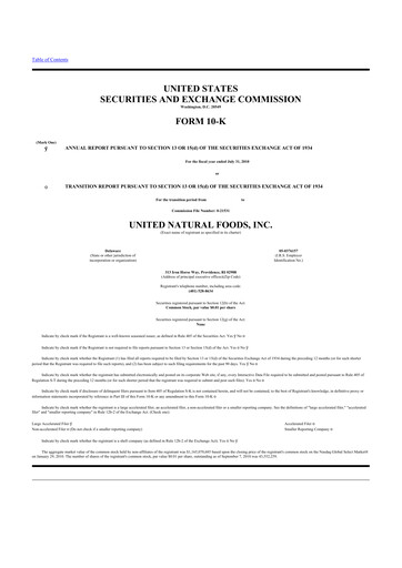 Thumbnail United Natural Foods
 10-K Annual Report 