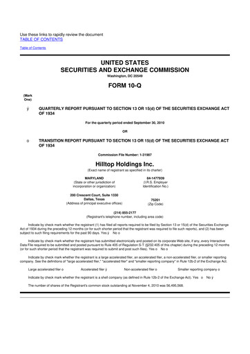 Thumbnail Hilltop Holdings 10-Q Quarterly Report FY 