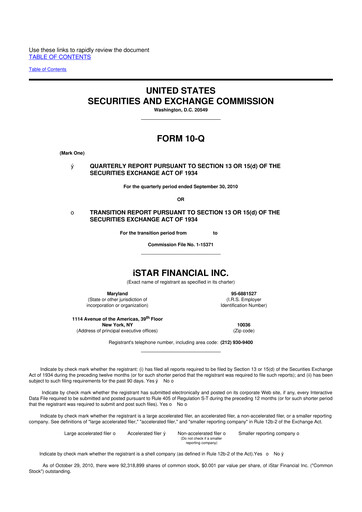 Thumbnail Safehold
 10-Q Quarterly Report FY 