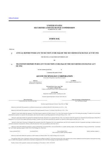 Thumbnail AECOM 10-K Annual Report 2010