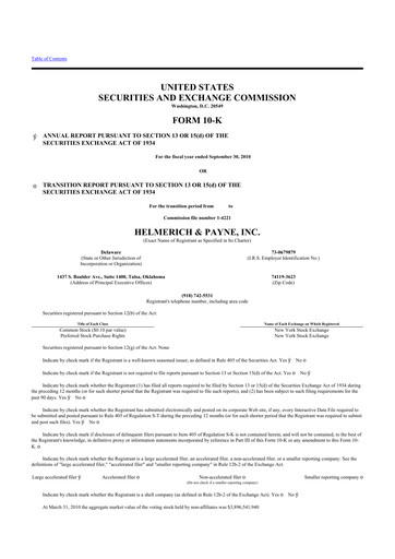 Thumbnail Helmerich & Payne

 10-K Annual Report 2010