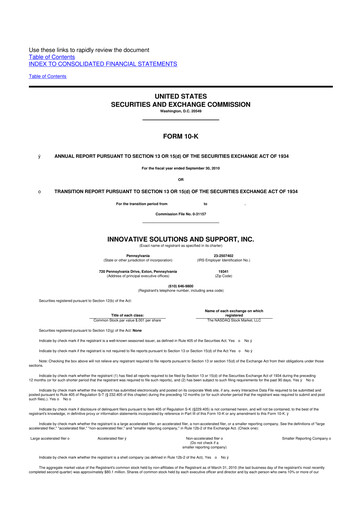 Miniature Innovative Solutions and Support 10-K Rapport annuel 