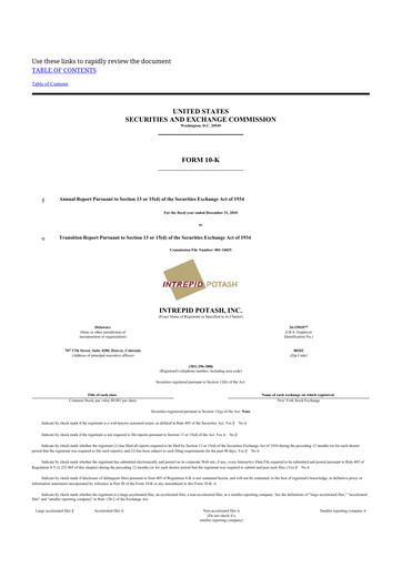 Vorschaubild Intrepid Potash
 10-K Jahresbericht 2010
